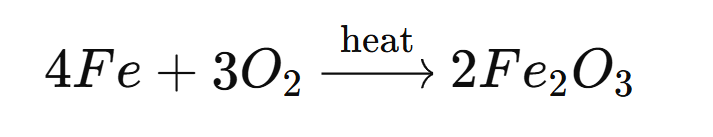iron (Fe) is heated